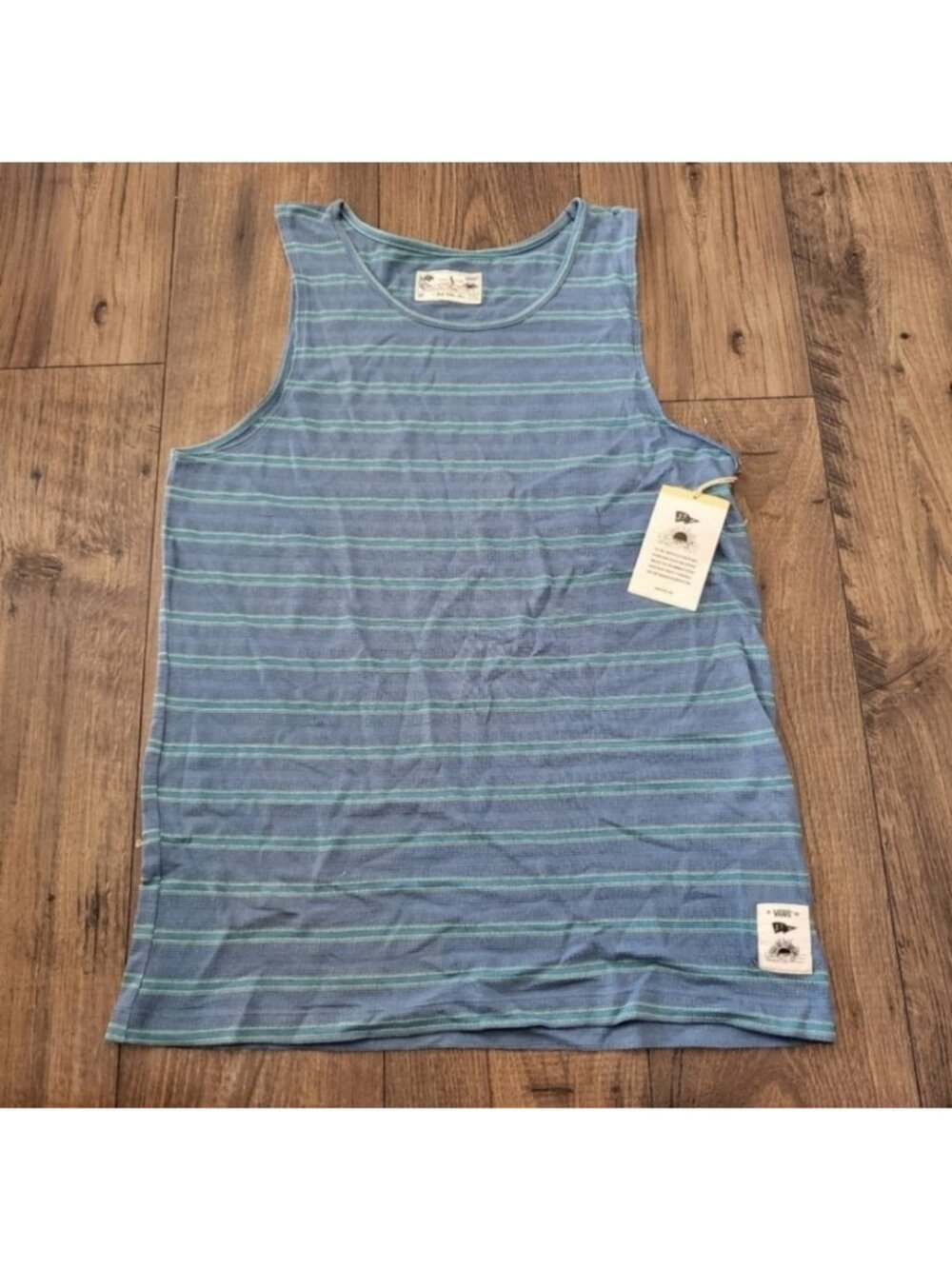 Vans Joel Tudor Collection Blue Striped Sleeveless Tank Top Medium 062026